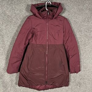 The North Face Down Parka Coat Womens XS Red Hooded 550 Puffer Full Zip Warm